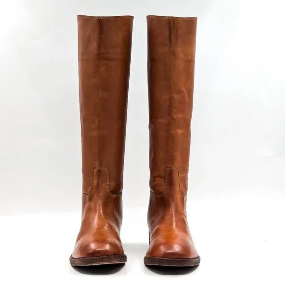 Free People Women  Cognac Leather Riding Equestrian Strap Boots 6.5US EUR 37.5 - Picture 2 of 10